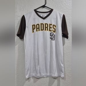 Padres San Diego Genuine Merchandise White and Brown Jersey Kids XL